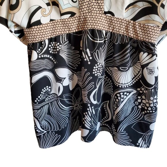 Daisy Fuentes Blouse Baby Doll Style Abstract   PXL - Picture 15 of 15